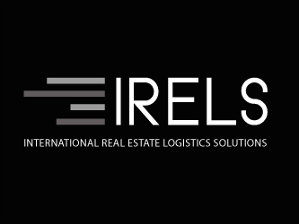Logo Irels Schrift weiss hintergrund schwarz